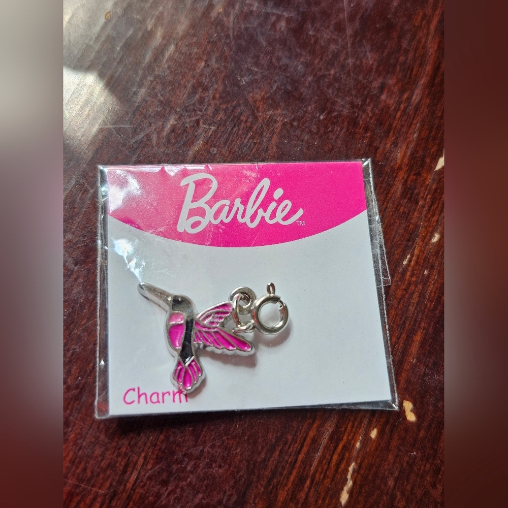 New! Barbie Pink Hummingbird Charm - Use on Bracelet / Necklace / Etc